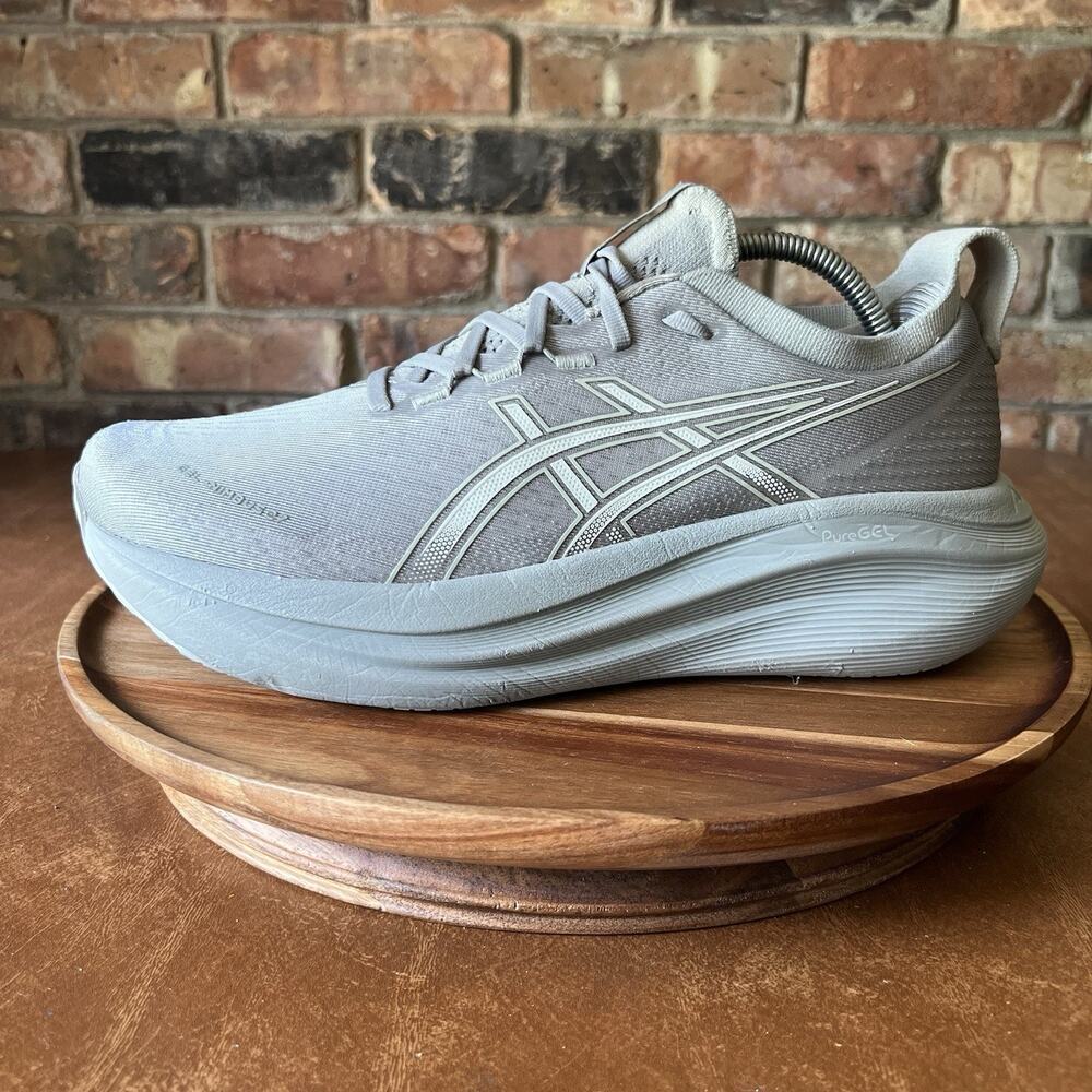Asics Gel-Nimbus 27 Men's 10 Gray Max Cushioned Road Running Shoes Sneakers